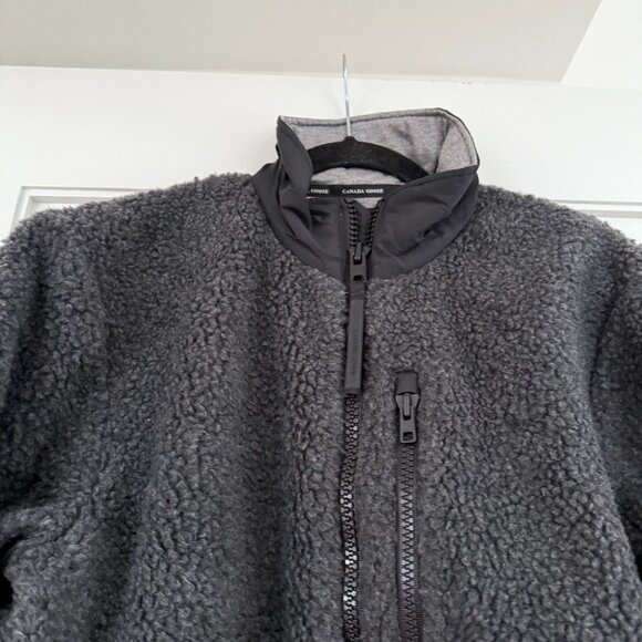NWT Canada Goose Kelowna Fleece Jacket Iron Grey Wool Reflective Stripes Sz XS - Picture 7 of 11